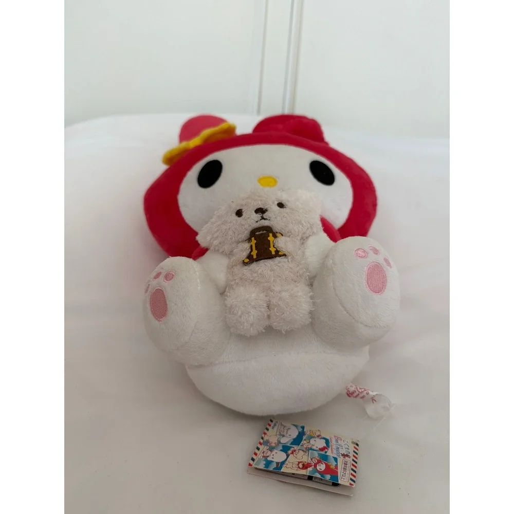 Sanrio My Melody Bon Voyage Plush FuRyu Red Hood Holding Teddy Bear NWT